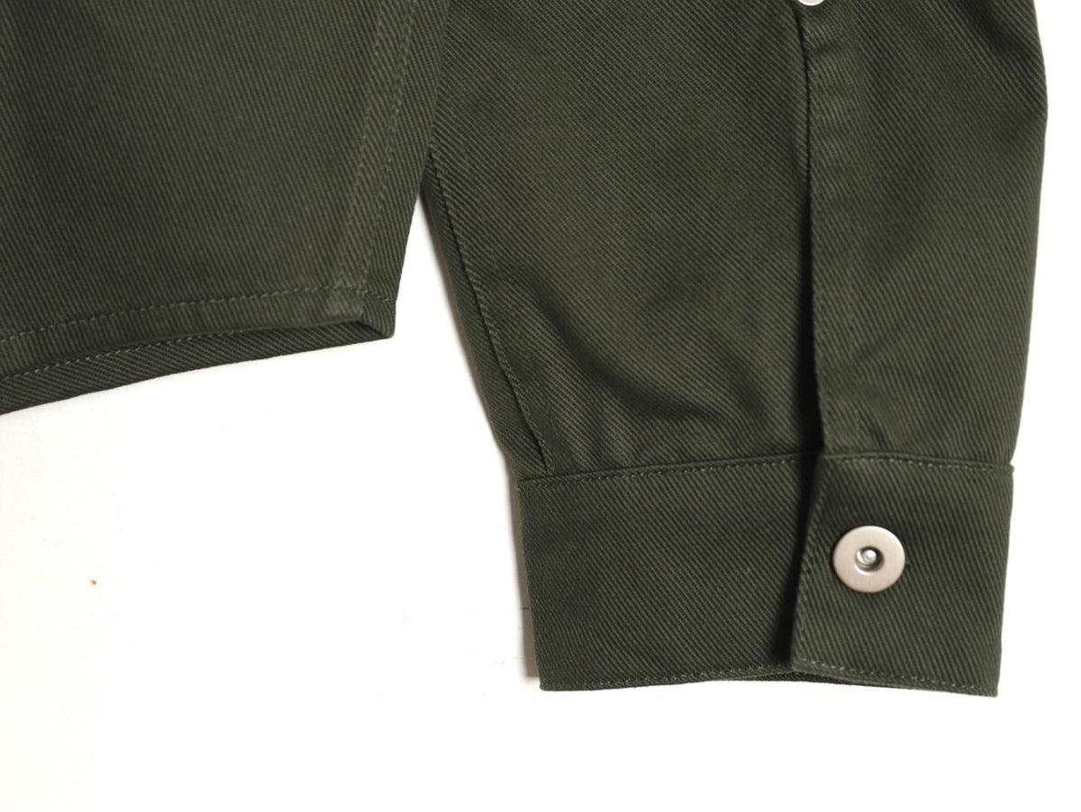 Burberry Shield-Detail Denim Shirt Jacket - Olive