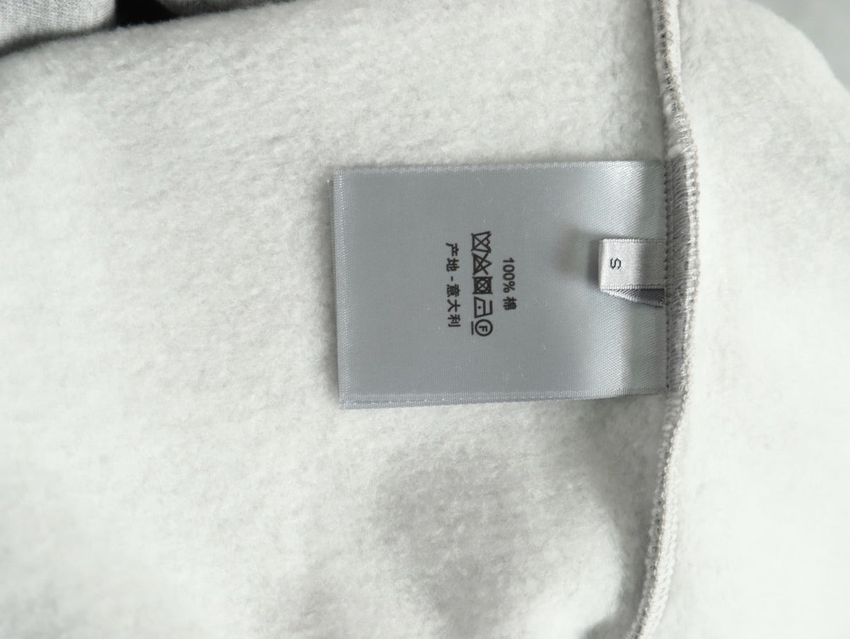 Dior CD Three-Color Badge Embroidered Hoodie - Light Gray