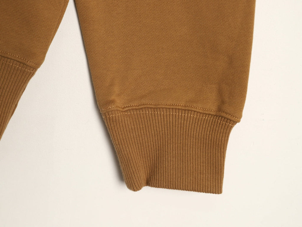 Burberry Equestrian-Detail Collared Half-Zip Sweatshirt - Camel