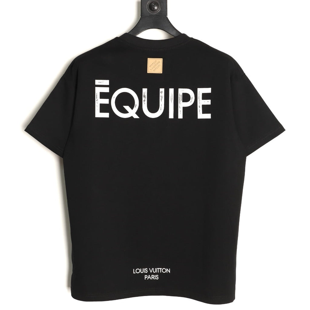 Louis Vuitton L.V.M. and Equipe Lettering Short-Sleeve T-Shirt - Black