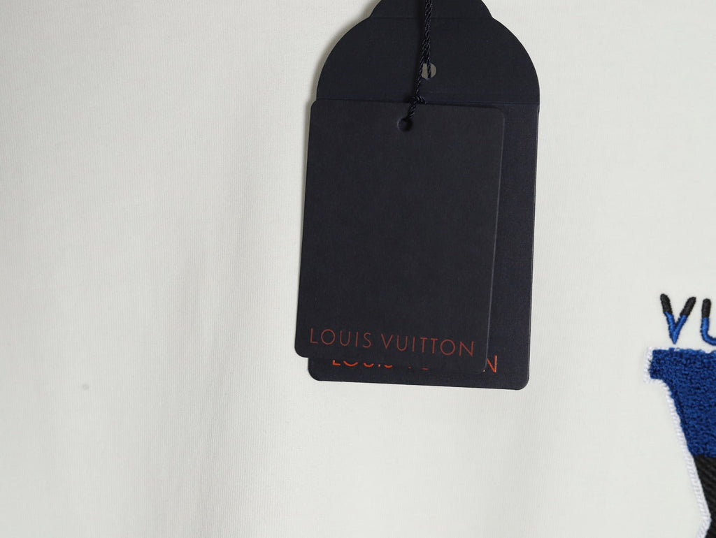 Louis Vuitton LV Chest-Lettering Short-Sleeve T-Shirt - Cream
